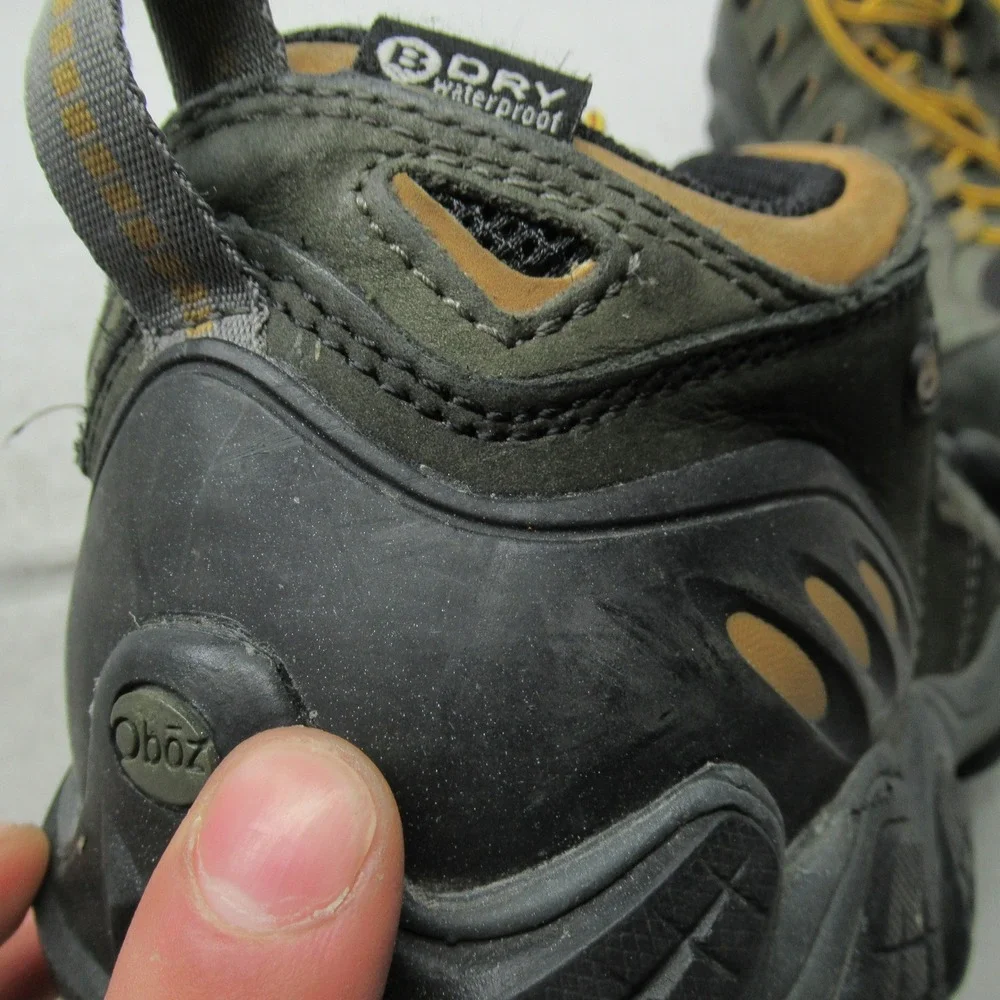 Oboz Men 11.5 Hiking Shoes Green Brown Low Top Walking Athletic Winter Gear‎